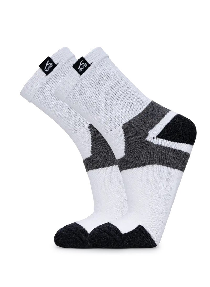 HUNDRED Men'S Sports Socks - Quarter (White) (Hbas-3M057-1) - Image 5