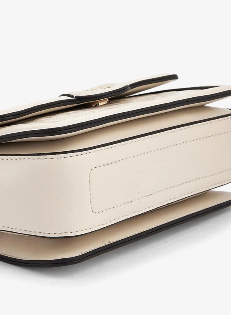 Celeste IVORY Floral Debossed Satchel Bag with Grab Handle for Women | Best Price UAE