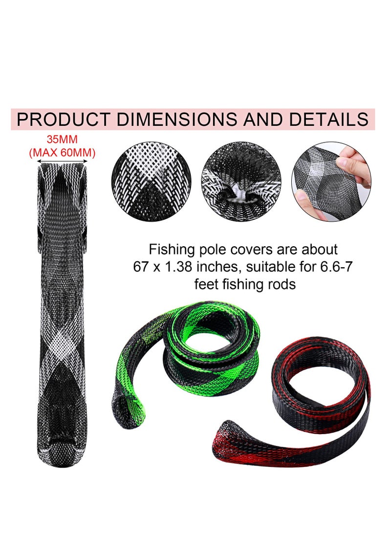 SYOSI Fishing Rod Sleeves and Reel Bags, 8 Pack Rod Sock & Reel Pouch, Braided Mesh Rod Protector Pole Gloves Fishing Tools, Reel Cover Protective Fishing Reel Case for Sea Fishing Rod, Bait Casting - Image 2