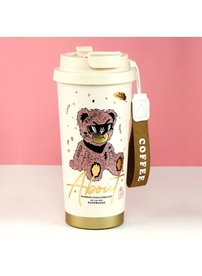 RoseGold Ted Stainless Steel premium Insulated Detox Infuser Bottle with Tea and Fruit Infuser attachment, 520ml - Image 1