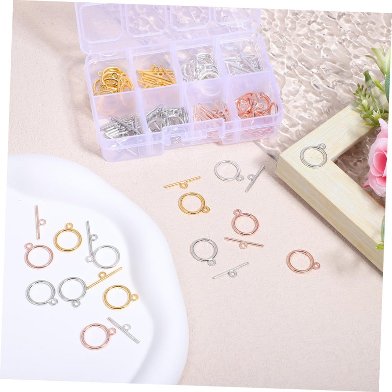 Alloy Toggle Clasps with Round Ring and T Bar Connectors for Necklace Bracelet DIY Jewelry Making - Image 4