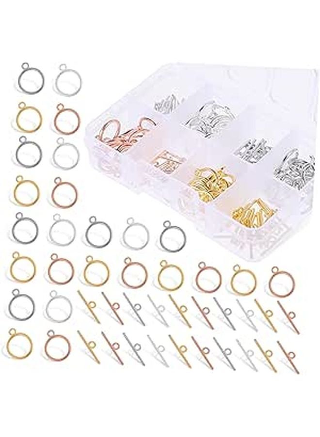 Alloy Toggle Clasps with Round Ring and T Bar Connectors for Necklace Bracelet DIY Jewelry Making - Image 1
