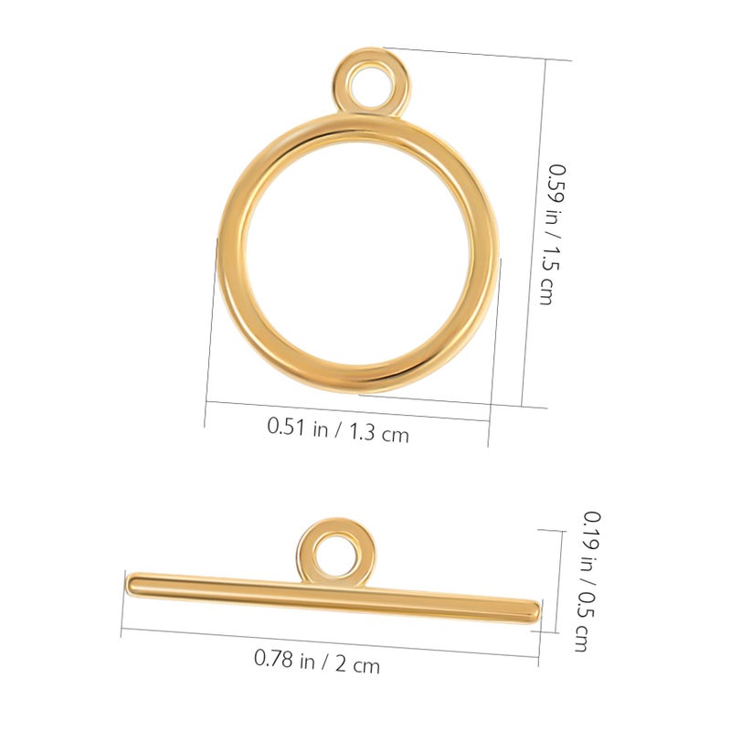 Alloy Toggle Clasps with Round Ring and T Bar Connectors for Necklace Bracelet DIY Jewelry Making - Image 3