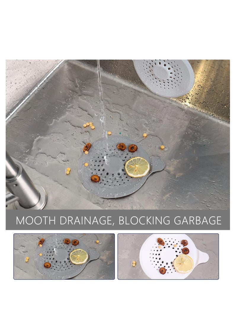 Shower Drain Hair Catcher, 4 Pcs Silicone Drain Protector, Sink Strainer Protector, with Suction Cups Strainer Trap, Strainer Plug Trap Filter Drain Covers for Sinks Bathroom, Bathtub, Kitchen - Image 4