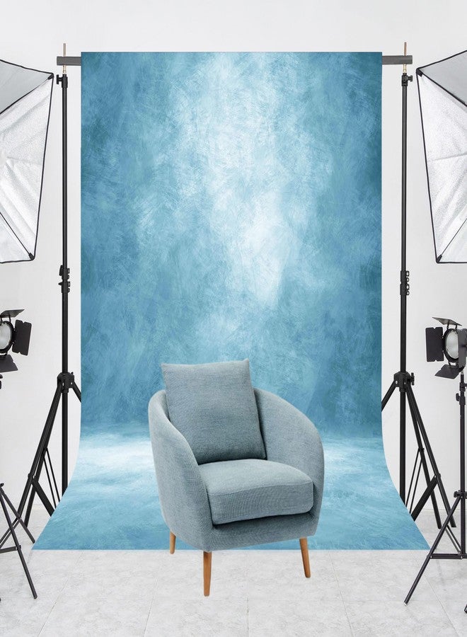 Haboke Abstract Professional Photography Backdrop for Portrait Photo Props Booth Background Photoshoot Studio with Ployester Fabric Roller Pocket on Top(8x10ft, Light Blue) - Image 2