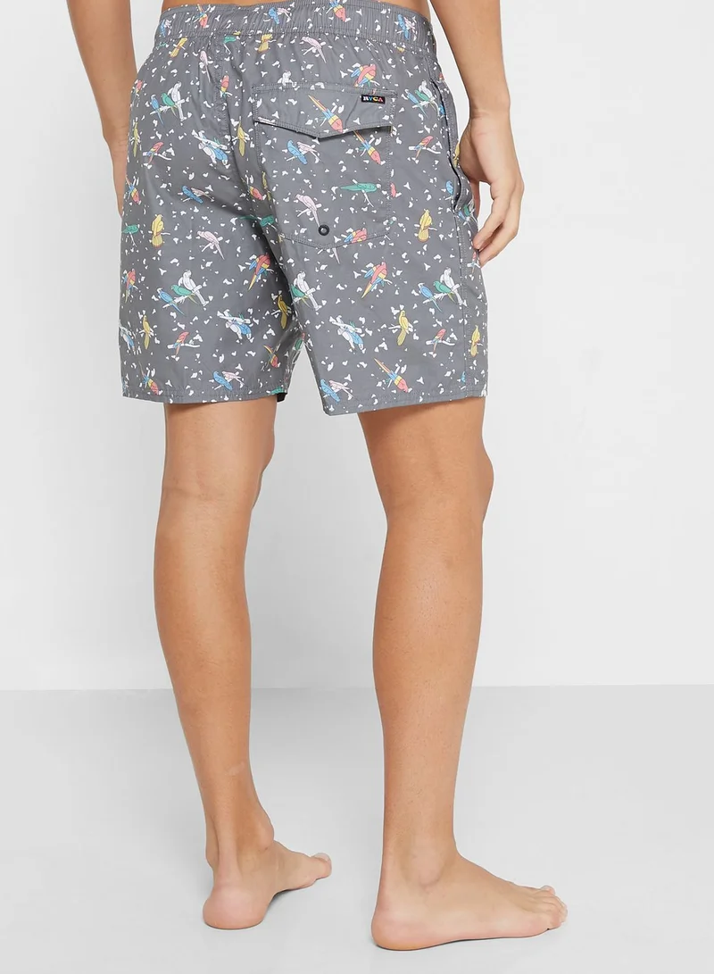 rvca Logo Swim Shorts
