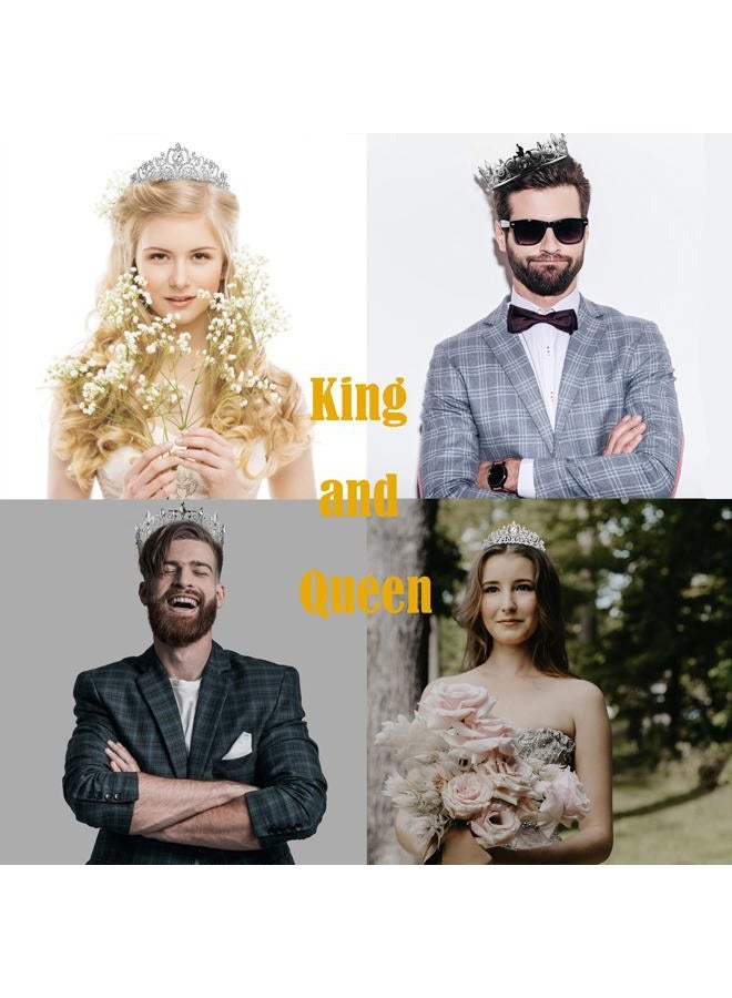 Cocide KING AND QUEEN Crown Set - 2 Pcs Crystal Rhinestone Tiaras and Crowns for Bride, Princess, Birthday Party, Halloween, Cosplay Gifts - Image 2