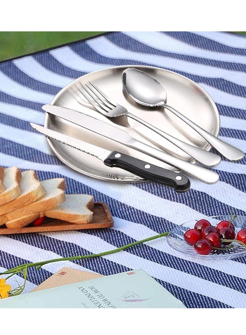 عام مجموعة أدوات مائدة للتخييم، أدوات مائدة للتخييم المحمولة، من الفولاذ المقاوم للصدأ، مجموعة نزهة مكونة من 13 قطعة، من الفولاذ المقاوم للصدأ، أواني طعام خارجية، أواني طعام خارجية، للسفر، والتنزه سيرًا على الأقدام، والتخييم، 2 - Image 5