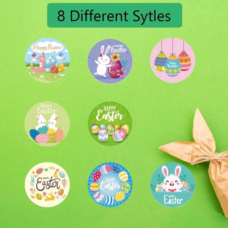 Ccswybf 500 Pcs Easter Stickers 1.5 Inch Bunny Sticker Cute Egg Stickers for Kids Happy Easter Sticker for Party Supplies, Gift Decorations - Image 2