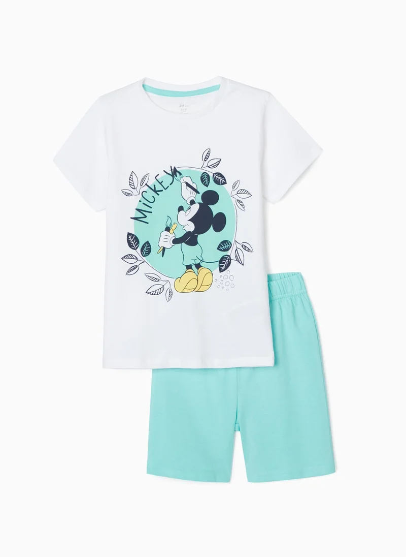 زيبي Pyjamas for Boys 'Nature Mickey', Aqua Green/White
