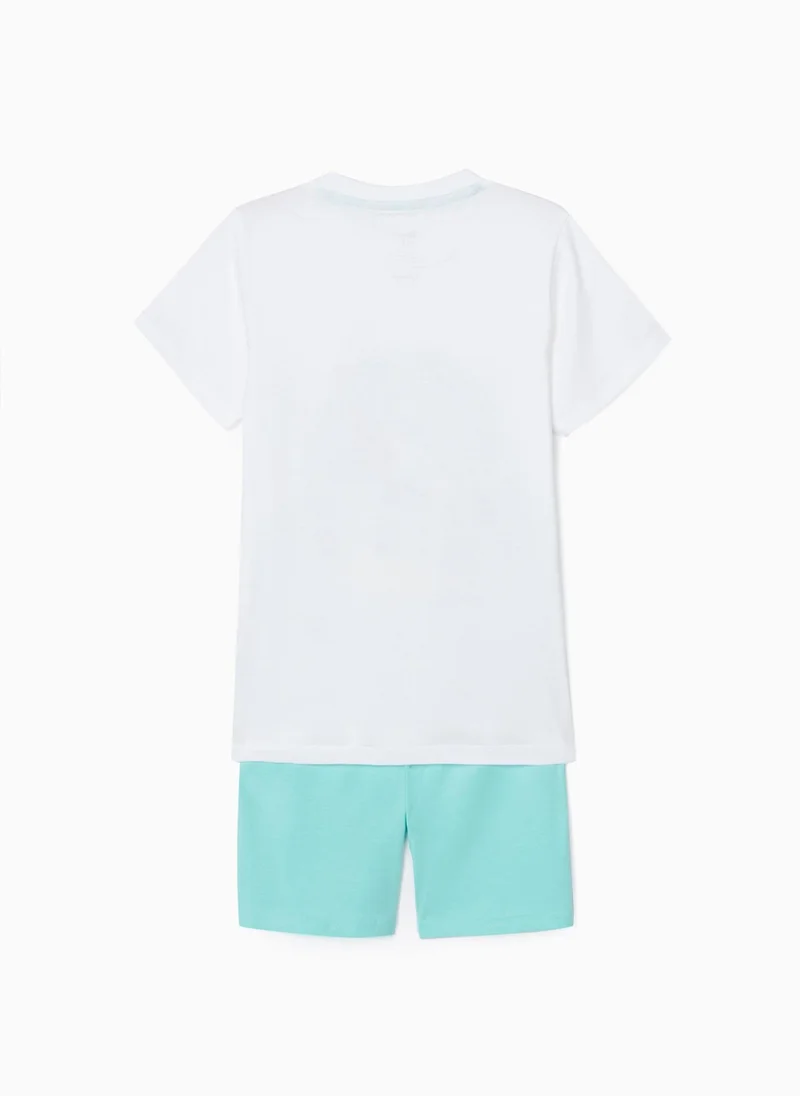زيبي Pyjamas for Boys 'Nature Mickey', Aqua Green/White