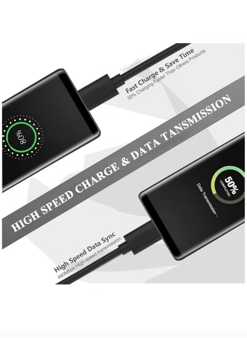 ترييو - كابل USB للشحن السريع لجهاز PS4، شاحن Micro USB متين لأجهزة تحكم PS4، وسامسونج جالاكسي، وLG، وكيندل، والمزيد - تصميم مضاد للتشابك. - Image 1