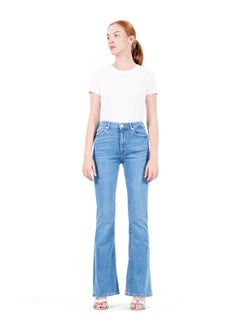 Web Denim Web Denim High Waist Flare Jeans for Women - Stretchy Slim Fit Denim Pants  - Image 1