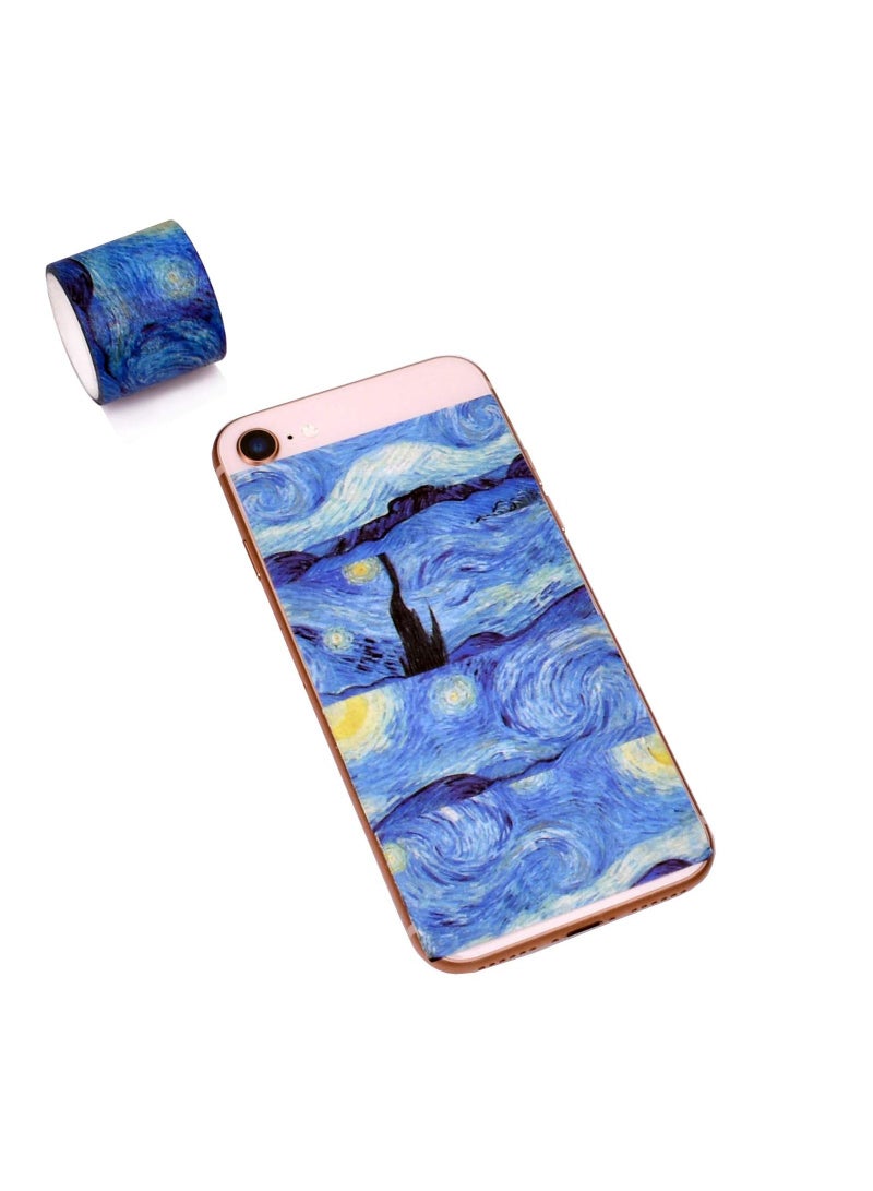 SYOSI Washi Tape Set of 12 Rolls, Van Gogh Starry Night Decorative Green Leaves Floral Blue Yellow Washi Masking Tape Sets for Craft, Kids, Scrapbook, DIY, Gift Wrapping - Image 5