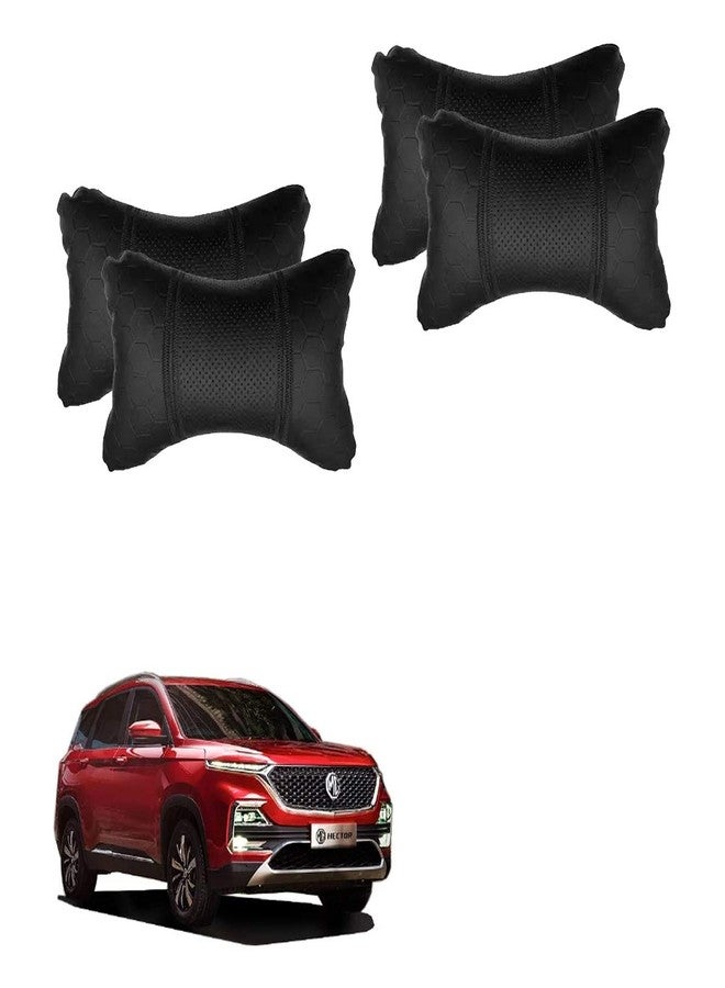 Adroitz Black Car Cushion in Football Design Material Leatherette (Pair of 2)_173 - Image 1