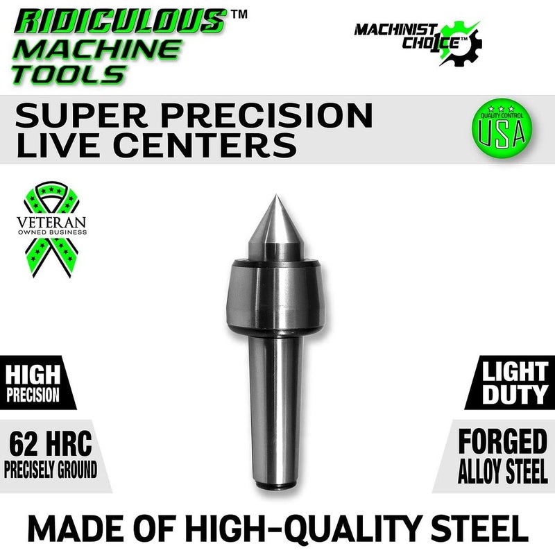 Ridiculous Machine Tools 1MT Super Precision Live Center (0.000275) T.I.R. Machinist Choice - Image 1