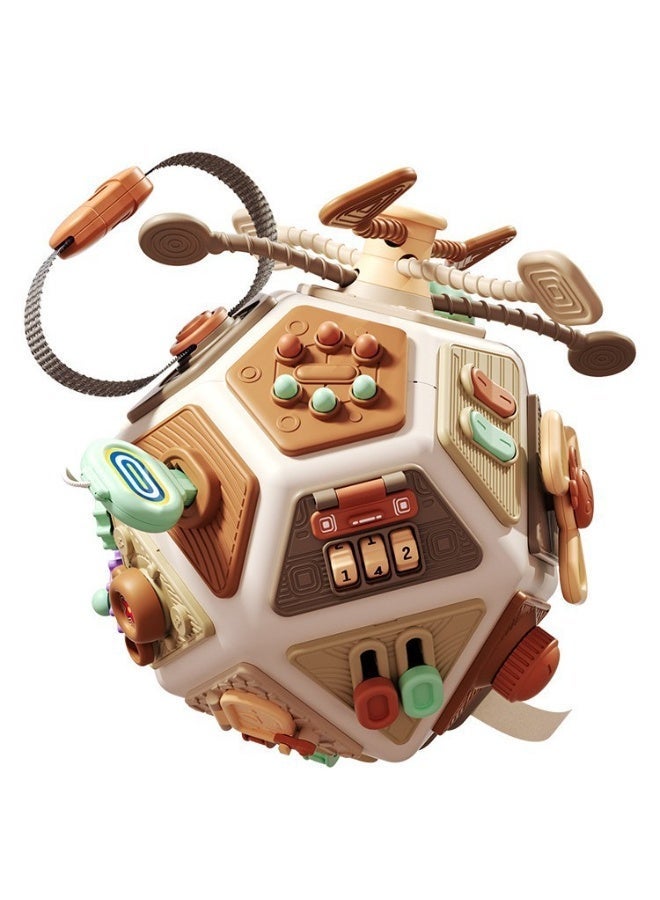 22 في 1 كرة ألغاز حسية متعددة الأوجه: لعبة مونتيسوري للتعليم المبكر وتنشيط الذهن للأطفال الرضع 0-6 أشهر، مع أجزاء لعب قابلة للفصل - Image 1