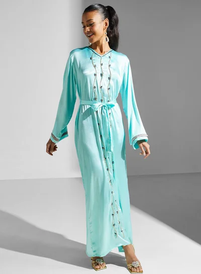 hayas closet Embellished Belted Jalabiya