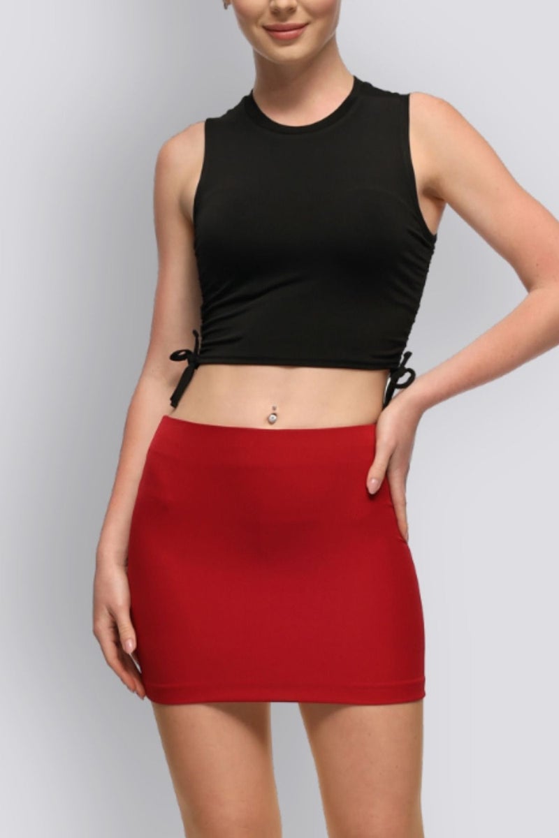 HOX'S Mu | Slim Fit Mini Skirt - Claret Red  - Image 1