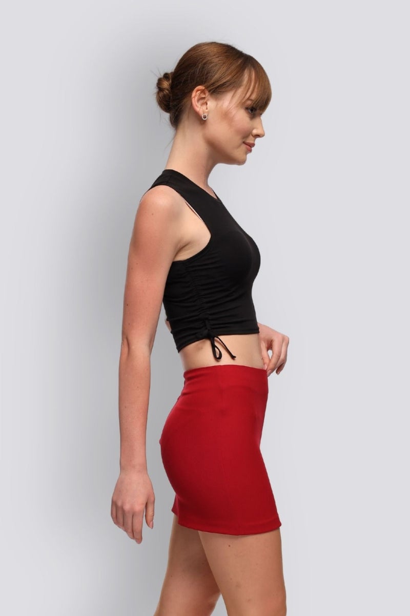 HOX'S Mu | Slim Fit Mini Skirt - Claret Red  - Image 4