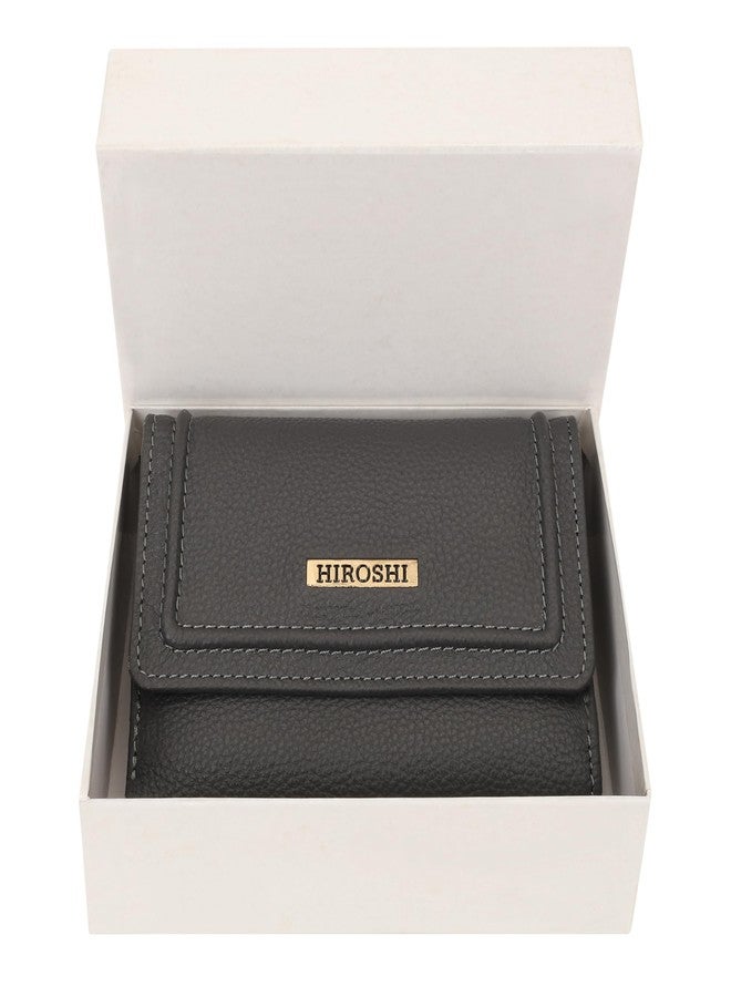 HIROSHI Genuine Leather Ladies Multipurpose Gray Purse - Image 2