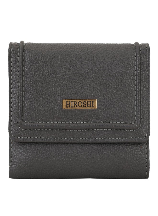 HIROSHI Genuine Leather Ladies Multipurpose Gray Purse - Image 1