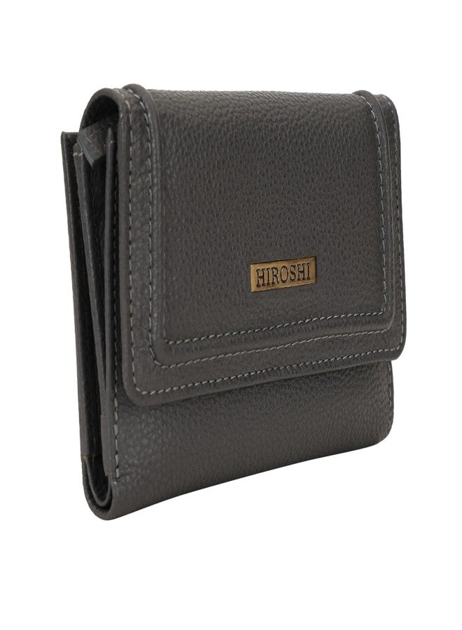 HIROSHI Genuine Leather Ladies Multipurpose Gray Purse - Image 3