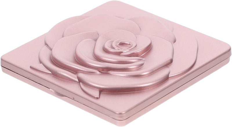 Small Hand Mirror Foldable Metal Makeup Travel Mirror with Rose Pattern for Women Portable Mini Handheld - Image 1