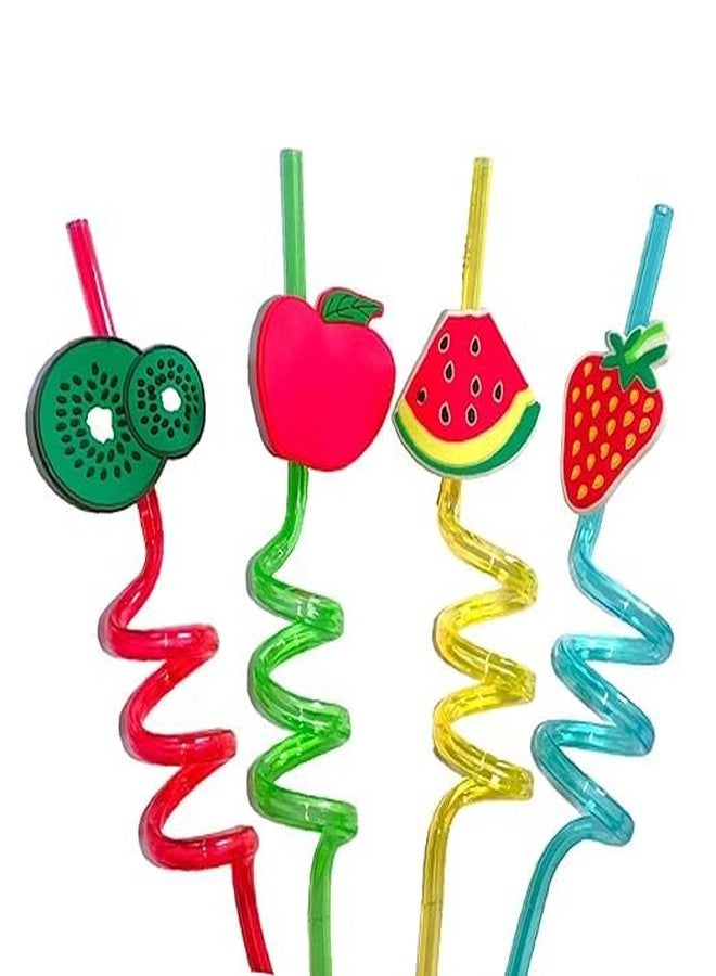 LAGET® Reusable 4 PCS Plastic Straws Funny Cartoon Spiral Drinking Straw for Kids Birthday, Party, Decorations, (Random Colour & Design) - Image 2
