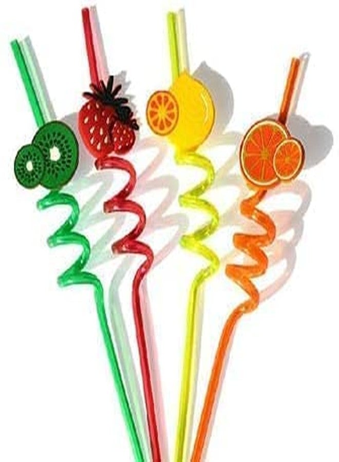 LAGET® Reusable 4 PCS Plastic Straws Funny Cartoon Spiral Drinking Straw for Kids Birthday, Party, Decorations, (Random Colour & Design) - Image 3