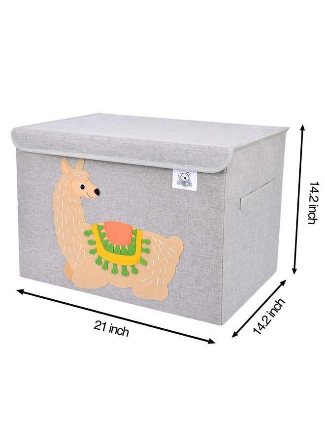 CLCROBD Foldable Large Kids Toy Chest With Flip Top Lid Collapsible Fabric Animal Toy Storage Organizer/Bin/Box/Basket/Trunk For Toddler Children And Baby Nursery (Llama) - Image 4