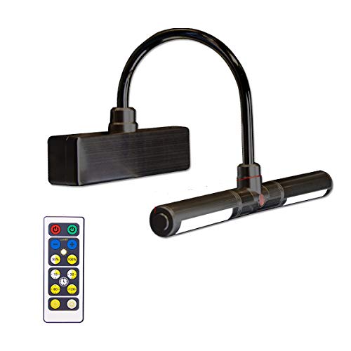 BIGLIGHT Wireless Battery Operated LED Picture Light with Remote, Rotatable Light Heads of 3 Lighting Modes, Dimmable Display Lamp with Timer for Painting Photo Portrait Art, 8.8", Black - Image 1