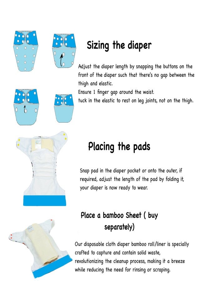 Dumbledo Premium Cloth Diaper with Black Insert (Pack of 5) | Soft & Gentle | Breathable | Quick Dry | All-Day Wear | 3 Months - 3 Years | Unisex Baby - Image 4