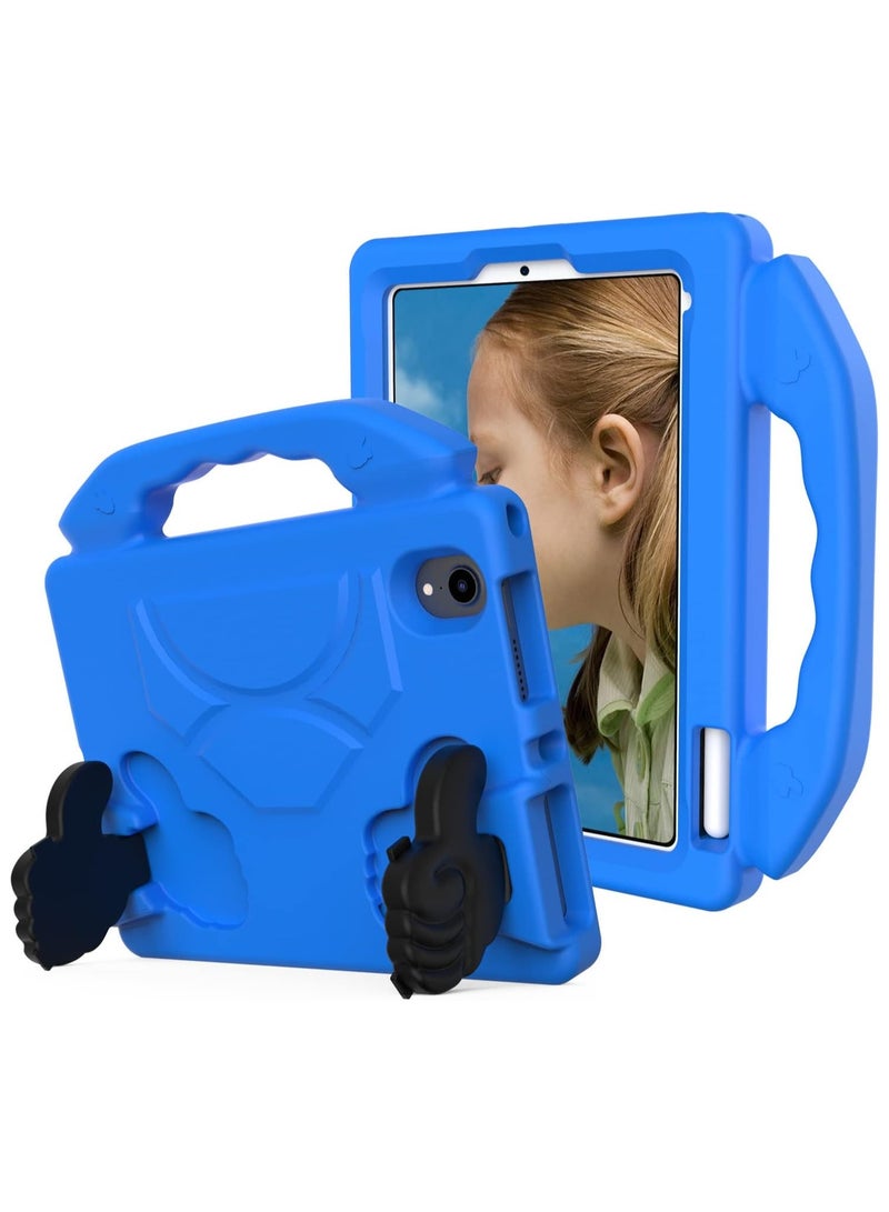 VKL Kids Case for iPad Mini 7 A17 Pro /Mini 6, iPad Mini 7th/6th Generation (2024/2021), Lightweight EVA Dropproof Impact Resistance Protective Handle Stand Cover for iPad Mini 7 (Blue)