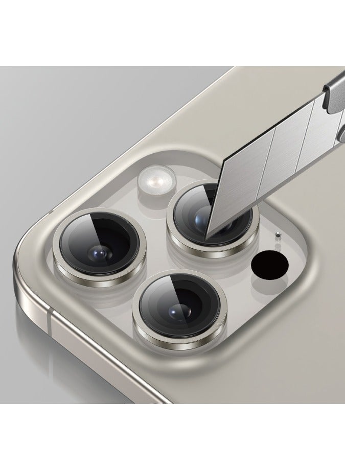 GREEN LION iPhone 16 Pro/16 Pro Max HD Plus Camera Lens / Anti Fingerprint / Anti-Glare Coating / Anti Scratch / Nano Absorption / 9H Durable Glass / Easy Installation - Natural Titanium - Image 4