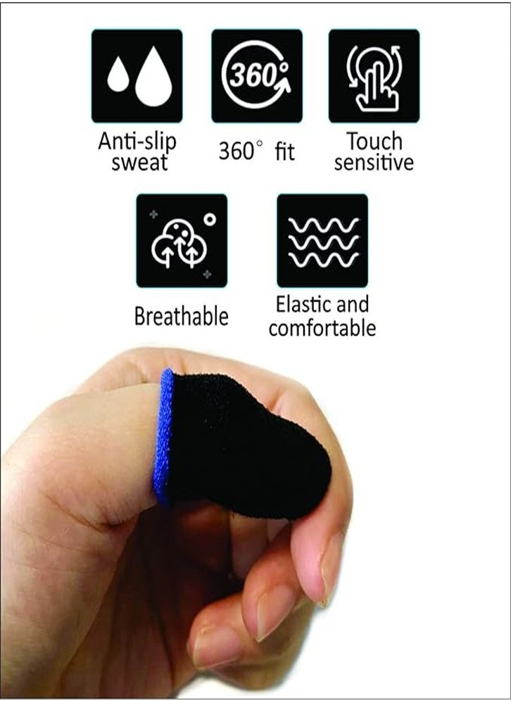 Beauenty PUBG Mobile Phone Finger Sleeves for Gaming | Anti-Sweat Breathable Finger Sleeve Gloves for Gaming | Thumb Sleeves Mobile Gaming | Gamer Gloves | Pack of 10 (Blue)  - Image 5