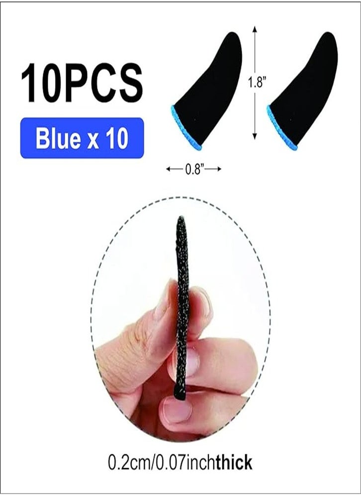 Beauenty PUBG Mobile Phone Finger Sleeves for Gaming | Anti-Sweat Breathable Finger Sleeve Gloves for Gaming | Thumb Sleeves Mobile Gaming | Gamer Gloves | Pack of 10 (Blue)  - Image 2