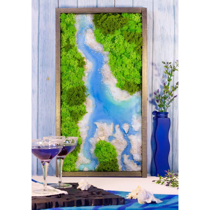 Canlierr 9 Oz/ 255 g Total Fake Green Moss for Potted Plants Indoor Natural Moss for Crafts Faux DIY Decor Decorative Model Making Walls Glass Containers Home(Dark Green, Green, Chartreuse) - Image 5