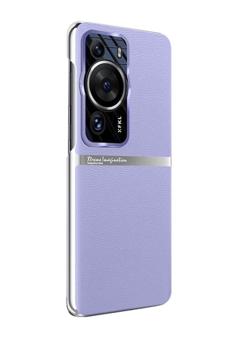 Huawei P60Pro electroplated plain leather phone case, precision hole lens protection case, all inclusive phone protection case - Image 1