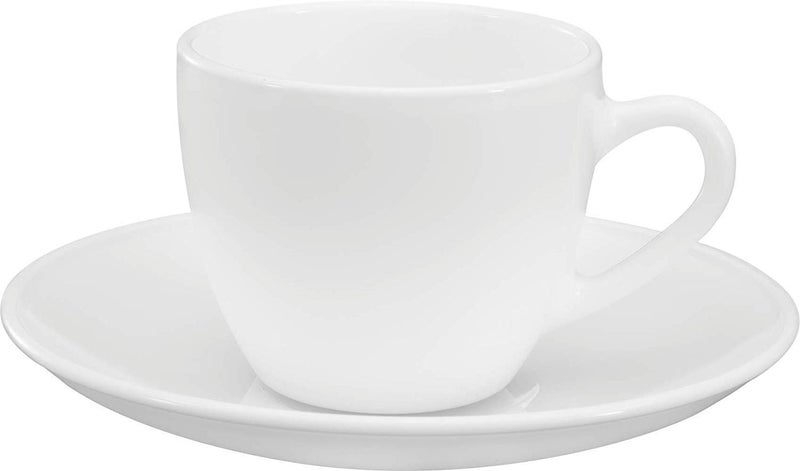 Home-Cart Diva Lily Coffee Tea Cup and Saucer Set of 6 (White) - Image 3
