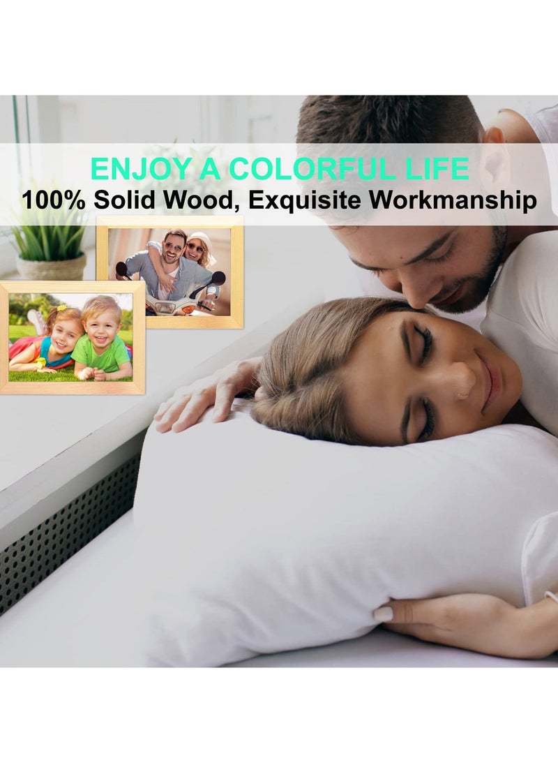 2Pcs 5x7 Inch Wooden Picture Frame, Natural Wood Picture Frame with Acrylic Plexiglass for Displaying Picture, Tabletop and Wall Mounting Display (Wood color) - Image 4