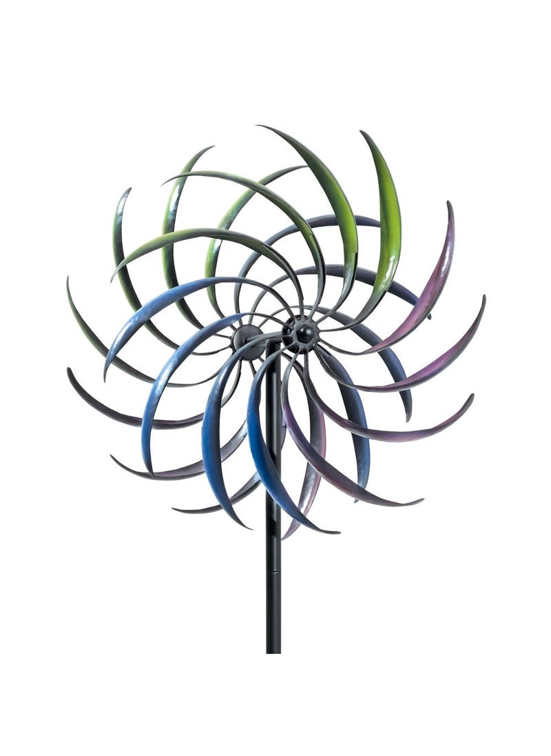 Bits and Pieces Bits and Pieces  The Original Rainbow Wind Spinner  Decorative Lawn Ornament Wind Mill  TriColored Kinetic Garden Spinner 