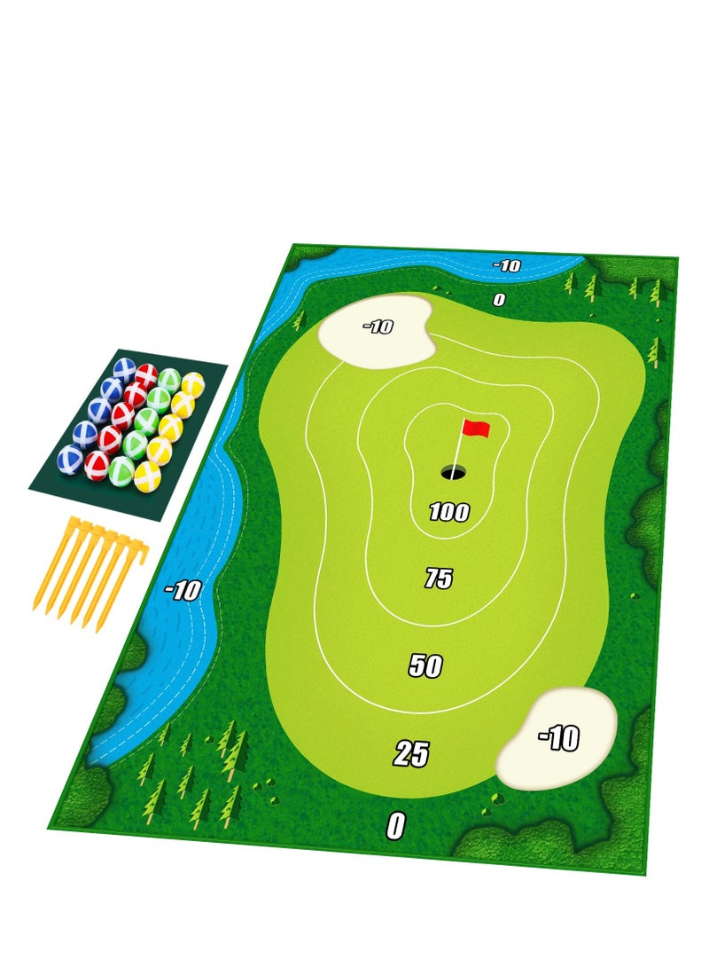 SYOSI Golf Game Mat, Hitting Practice Sticky Ball Mat, Indoor Outdoor Games for Adults and Family, Kids Play Game Golf Set, Backyard Games Outdoor Toys for Kids - Image 1