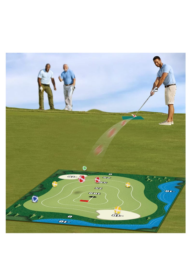 SYOSI Golf Game Mat, Hitting Practice Sticky Ball Mat, Indoor Outdoor Games for Adults and Family, Kids Play Game Golf Set, Backyard Games Outdoor Toys for Kids - Image 5