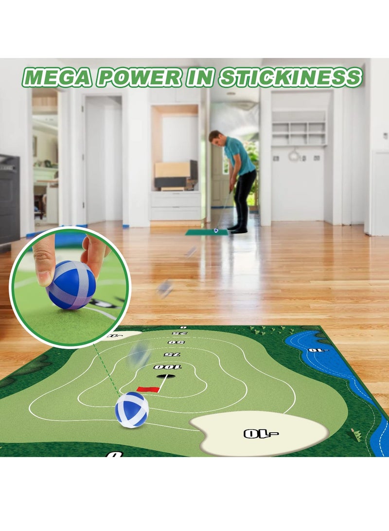 SYOSI Golf Game Mat, Hitting Practice Sticky Ball Mat, Indoor Outdoor Games for Adults and Family, Kids Play Game Golf Set, Backyard Games Outdoor Toys for Kids - Image 2