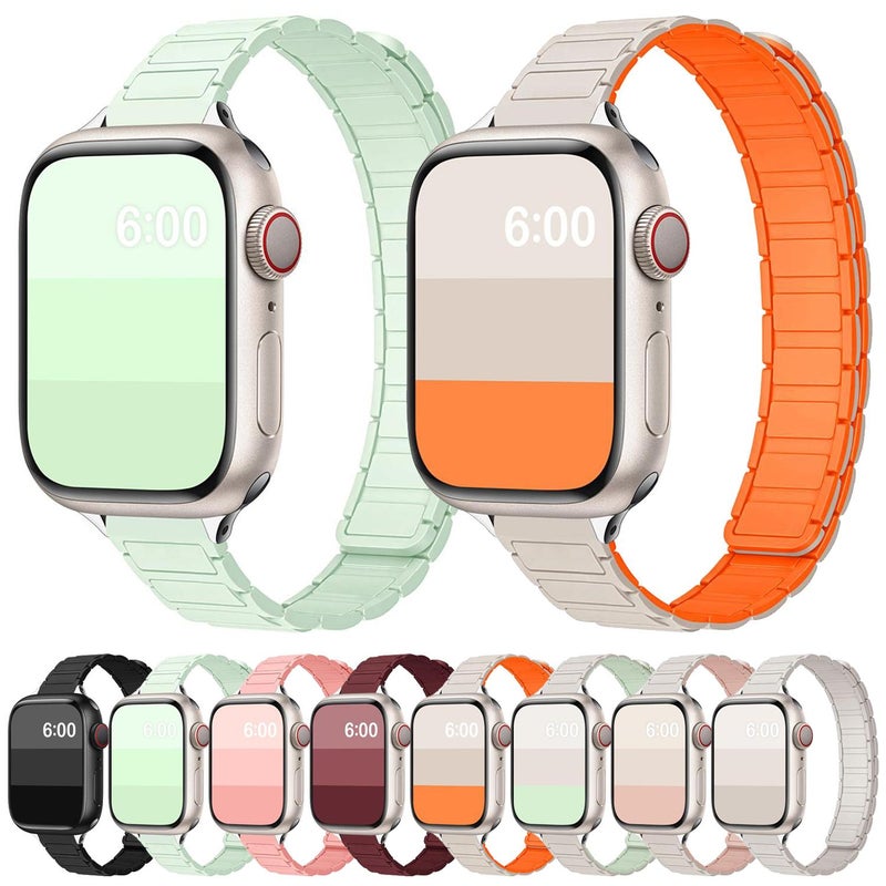 إيروريكس لساعة Apple Watch 46 مم / 49 مم / 45 مم / 44 مم سوار ساعة سيليكون مغناطيسي رفيع على شكل حرف I بثلاث حبات (مجمد) - Image 2