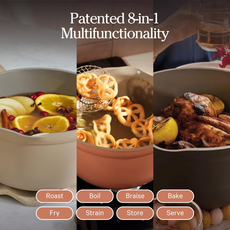 Our Place Perfect Pot | 5.5 Qt Ceramic Pot with Lid & Spatula | Patented 8-in-1, PFAS-Free Nonstick, Non-Toxic Cookware | Induction & Oven-Safe up to 450Â°F | Spice - Image 3
