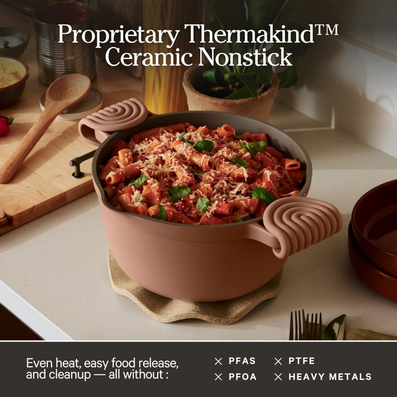 Our Place Perfect Pot | 5.5 Qt Ceramic Pot with Lid & Spatula | Patented 8-in-1, PFAS-Free Nonstick, Non-Toxic Cookware | Induction & Oven-Safe up to 450Â°F | Spice - Image 4