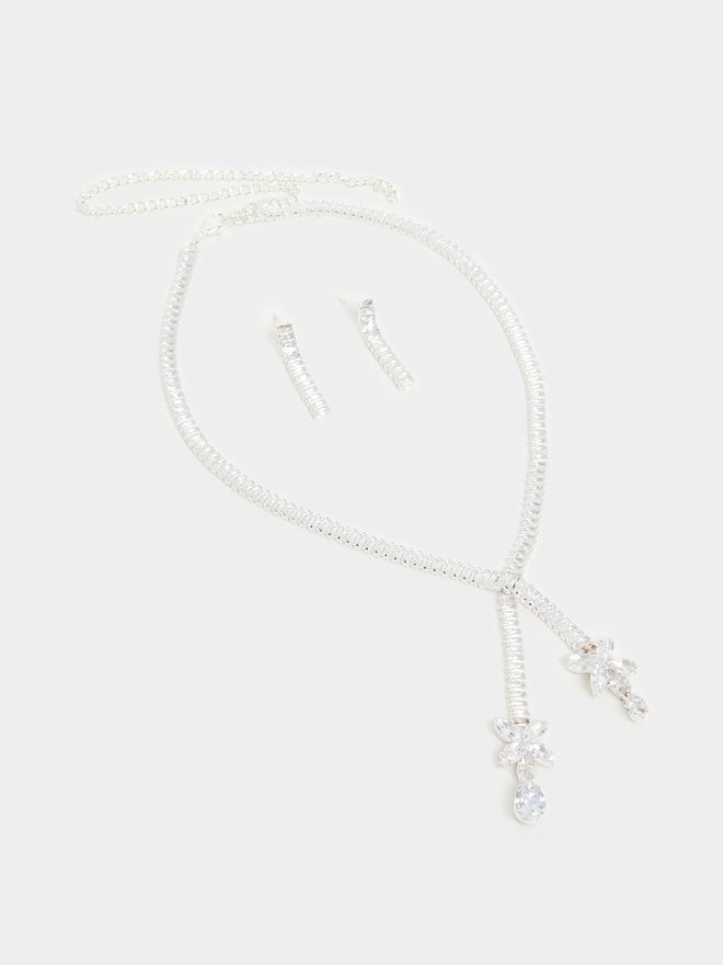 Styli Embellished Necklace and Earrings Jewelry Set - Image 3