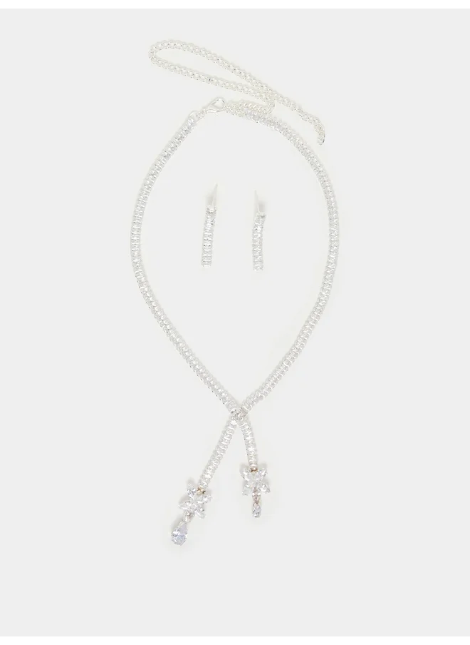 Styli Styli Embellished Necklace and Earrings Jewelry Set